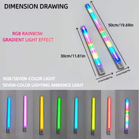 Lampu Lemari Berubah Warna Isi Ulang 50cm RGB Sensor Lampu Bawah Kabinet Lampu Strip LED Multifungsi untuk Dekorasi Rumah