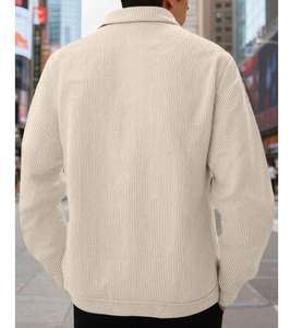 Nuova <span class=keywords><strong>Giacca</strong></span> in Velluto a Coste con Tasche per Uomo, Maniche Lunghe, Colletto Rovesciato, <span class=keywords><strong>Camicia</strong></span> Casual, Capispalla Maschile - Product Image 4