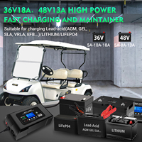 Chargeur rapide intelligent HTRC 36V/18A 48V/13A pour chariots de golf, motos, batteries LiFePO4/plomb-acide, sortie AC 570W, ignifuge (PC)