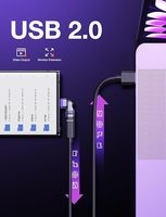 Adaptateur USB C magnétique 240W, câble de charge USB C magnétique à angle droit, embouts de connecteur rotatifs à 90/180 degrés