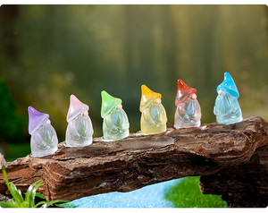 تماثيل تماثيل تماثيل جنية مضيئة في حديقة مظلمة مصغرة راتنج جنوم الحرف الحلي لتزيين كعكة وعاء الزهور - Product Image 5