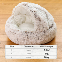 Coussin rond chaud pour animaux de compagnie en tissu long et moelleux, idéal pour l'automne et l'hiver, pour chiens et chats, écologique, vente en gros, en stock