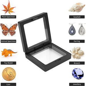Boîte de rangement et de présentation carrée en plastique 2026 avec cadre flottant 3D et suspension de <span class=keywords><strong>film</strong></span> pour bijoux, pièces de monnaie, médailles et pierres - Product Image 6
