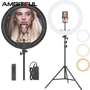 Luce ad Anello LED 21" 50W Bicolore 3000K-6000K, Portatile con Temperatura di Colore Regolabile, Alimentazione USB, Luce per Trucco e <span class=keywords><strong>Video</strong></span> <span class=keywords><strong>YouTube</strong></span> - Product Image 1