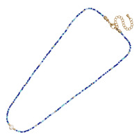 Collier artisanal en perles de rocaille avec pendentif perle d'eau douce, collier ras du cou bohème, bijoux perlés pour femme, tendance