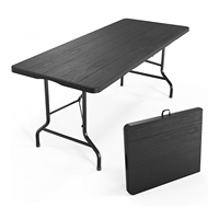 Table pliante en plastique GSD Outdoor de 5 pieds, table rectangulaire portable pour l'intérieur, table en HDPE à motif d'arbre avec poignée de transport