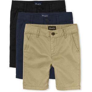 Shorts chino stretch pour garçons The Children's Place, taille mi-haute, respirants, en coton tissé et élasthanne, style Bermuda - Product Image 1