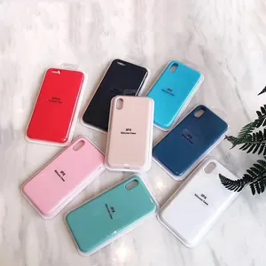Ivanaze-Funda de silicona líquida para teléfono, carcasa suave Multicolor de macarrón arcoíris para iPhone 12 11 Pro max SE 2020 XS MAX XR