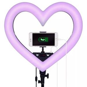 Ingrosso 19 pollici RGB cuore luce LED luci fotografia 60W Studio luce di riempimento con treppiede per Livestream - Product Image 1