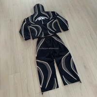 Veste coupe-vent et survêtement en nylon personnalisé avec bandes réfléchissantes 3M, ensemble de jogging en nylon, ensemble coupe-vent oversize