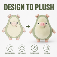 Jolie Peluche Cochon Avocat Vert Personnalisée, Jouet en Peluche Cochonnet Doux, Décoration, Faible MOQ, Service OEM ODM, Échantillon, Fabricant Direct