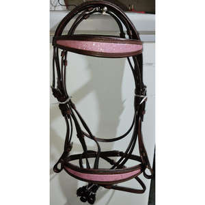 Brida de caballo de cuero genuino de alta calidad con elegante banda para cejas, equipo ecuestre hecho a mano para entrenamiento y espectáculo - Product Image 4