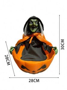 Décoration de clown lumineuse animée avec des yeux LED rouges effrayants, accessoires pour maison hantée d'Halloween - Product Image 6