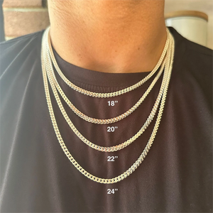 Cadena Franco <span class=keywords><strong>de</strong></span> Plata Maciza 925, Cadena Franco Cuadrada <span class=keywords><strong>de</strong></span> Plata <span class=keywords><strong>de</strong></span> Ley, Collar Unisex, Cadena <span class=keywords><strong>de</strong></span> Eslabones Cerrados <span class=keywords><strong>para</strong></span> <span class=keywords><strong>Hombre</strong></span> y Mujer - Product Image 4