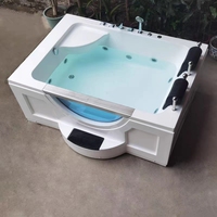 Spa intérieur pour 2 personnes, jacuzzi en acrylique, jets de massage de luxe, baignoire à remous, grand espace, baignoire jacuzzi avec éclairage LED et télévision