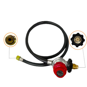 Regulador de Propano de Grado Comercial con Manguera de 4 Pies, Válvula de Gas LPG Ajustable de 0-20 PSI para Uso en Freidoras, Construcción de Acero Inoxidable - Product Image 1