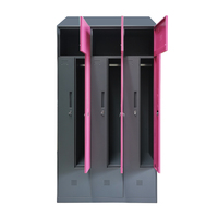 Meubles scolaires, casiers à vêtements en acier métallique, dessus incliné, 3 compartiments, serrure à clé, casiers métalliques avec revêtement écologique