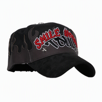 Casquettes de baseball pour hommes OEM ODM à visière incurvée, 5 panneaux, en daim vieilli, avec broderie 3D, modèle Original WORLD TOUR Gorras Barbas