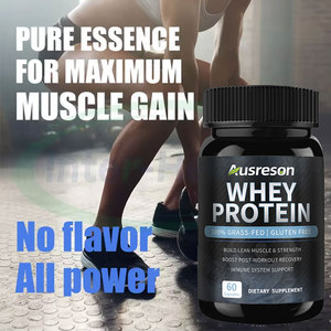 Ausreson Isolat de Protéine de Lactosérum en Poudre et Capsules pour Prise de Masse, Suppléments Sportifs Biologiques Pré-entraînement, Créatine, Capsules de Protéine de Lactosérum - Product Image 2