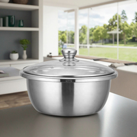 Nouvel ensemble de bols mélangeurs en acier inoxydable pour salade, cuisine et pâtisserie, antidérapants, avec couvercle