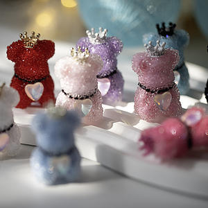 Cuentas de Resina de Cristal con Diseño de Corona de Azúcar y Oso, para Manualidades, Fabricación de Joyería, Accesorios de Porcelana, Venta Caliente 2025, GY - Product Image 3