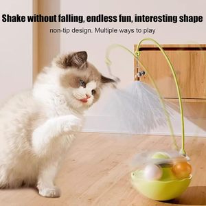 New Style Hot Sells With Feather and Catnip <b>Balls</b> Top Feather Tumblers Cat Teasing <b>Stick</b> Cat Toys Tumbler Interactive cat Toy - Product Image 2