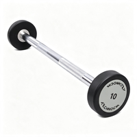 Équipement de fitness OEM de haute qualité avec logo personnalisé, barre droite et barre courbe en caoutchouc Tenojin pour l'entraînement en salle de sport