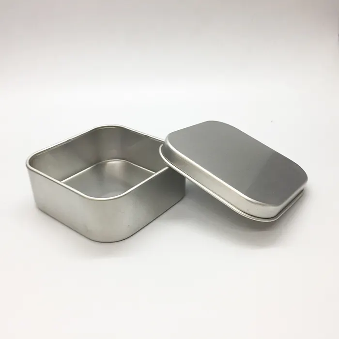 OEM OEM customizable 3oz silver Cosmetic metal aluminum Jars Container Packaging for soap cream square Aluminum cream jar