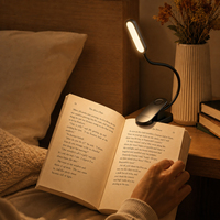 Nouvelle Lampe de Lecture Mini LED 120lm à Clip avec Logo Personnalisé 2025, Rechargeable USB pour Lecture au Lit