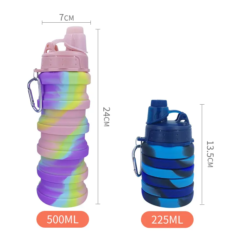 Hot Sale Outdoor Sports Bottle Foldable Collapsible Silicone Water Bottle With Custom Logo