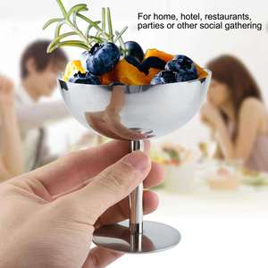 Bol à crème glacée en acier inoxydable Tasse à salade réutilisable Bol à dessert Tasse à pudding en métal Conteneur à bonbons aux fruits adapté au bricolage - Product Image 2