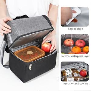 Large <b>Insulated</b> <b>Lunch</b> Tote <b>Bag</b> for <b>Adults</b> Double Deck Cooler with Custom Logo Printed Oxford Material Men Women's Food Packing - Product Image 2