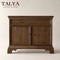 Buffet de luxe en bois massif, meuble architectural à 2 portes avec tiroir pour hôtel, villa, salon