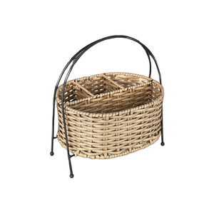 Panier de rangement multifonctionnel en rotin PE écologique pour cuisine et bureau, idéal pour les légumes et articles divers - Product Image 1