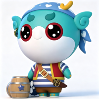 Figurine Yubi Bear Pirate Blind Box en PVC, Ornement de Bureau Tendance, Jouet de Collection Designer, Chine, 5-7 Ans, Vente en Gros Usine OEM