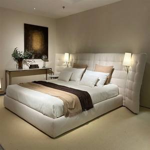 Nouveau <span class=keywords><strong>lit</strong></span> moderne design avec grande tête de <span class=keywords><strong>lit</strong></span> réglable <span class=keywords><strong>Lit</strong></span> en tissu crème populaire avec cadre de <span class=keywords><strong>lit</strong></span> king italien luxueux et léger - Product Image 5