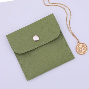 White Microfiber Jewelry Pouch Jewelry Bags With Button, Bracelet Packaging Bags Jewelry Bag,<b>no</b> <b>logo</b> Ready to Ship - Product Image 6