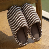 Nouvelles chaussures d'hiver pour femmes, style japonais minimaliste, à rayures, dessus en toile, doublure en fourrure courte artificielle, pour garder au chaud