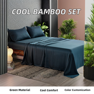 Set di biancheria da letto in fibra di bambù naturale eco-friendly all'ingrosso Set di biancheria da letto Queen Twin taglie copripiumino di raffreddamento con borsa in fogli imballata - Product Image 2