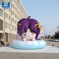 Modèle de personnage de dessin animé gonflable personnalisé avec bouée de natation flottante pour la promotion des événements et la publicité, décoration gonflable