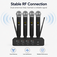 Système de microphone sans fil 4 canaux UHF KU44 pour chant, système de microphone de haute qualité, audio professionnel pour scène live, répétition de groupe