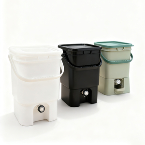 Poubelle de compostage biodégradable 18L pour déchets de cuisine, en plastique PP, avec couvercle et passoire, compostage domestique, sortie d'usine - Product Image 2