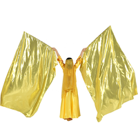 Drapeau de louange métallique pour église, bannière d'ange ailé en demi-cercle pour danseurs chrétiens
