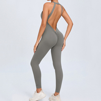Combinaison de yoga à boucle dorsale S-XL en gros, combinaison de sport dos nu à séchage rapide pour femme