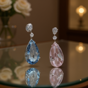 Boucles d'oreilles pendantes en zircon taille poire pour femme Pelek, serties de strass en cristal, bijoux de mode romantiques pour soirée - Product Image 2