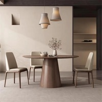 Nordischer Mid-Century Modern Minimalistischer Runder Holz-Esstisch mit Drehfunktion Massivholzplatte Hochwertiges Gefühl für Verschiedene Wohngrößen