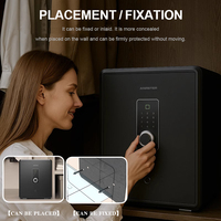 Coffre-fort à empreintes digitales 45 cm, coffre-fort numérique, coffre-fort pour argent, plusieurs couleurs, biométrique, antivol, pour bureau, hôtel, maison