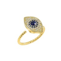 Bague anti-stress rotative ajustable en argent sterling 925 plaqué or 18 carats pour femme