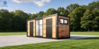 Conteneur Modulaire Personnalisable d'Usine - Cabine de Service Préfabriquée 20 pieds, Disposition 1K2B, Deux Salles de Bain Séparées