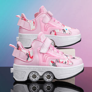 Chaussures à Roulettes Rétractables Transformables pour Enfants et Adultes, Patins à <span class=keywords><strong>4</strong></span> <span class=keywords><strong>Roues</strong></span> Ajustables - Product Image 3